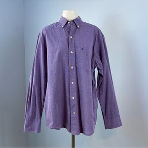 Izod Men's Casual Purple Button-Down Shirt